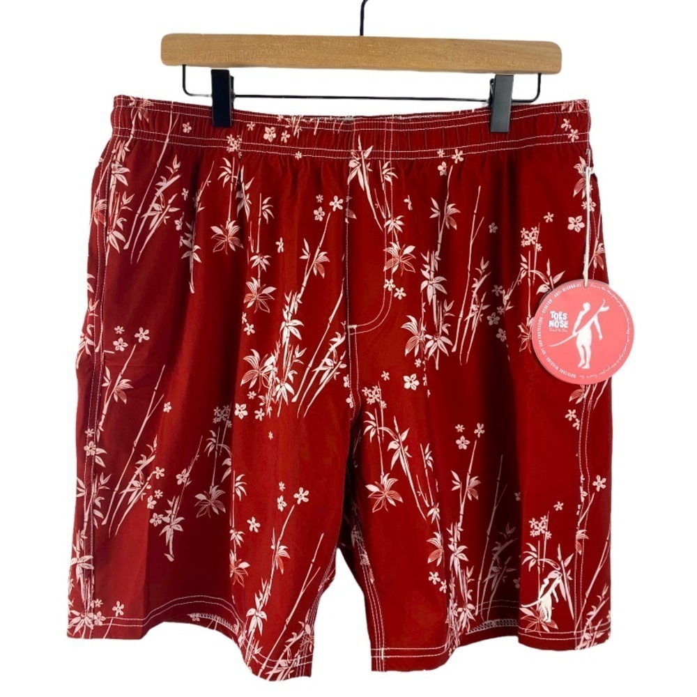 Toes On The Nose Mens Bamboo Wave Workout Volley Shorts‎ sz XL New